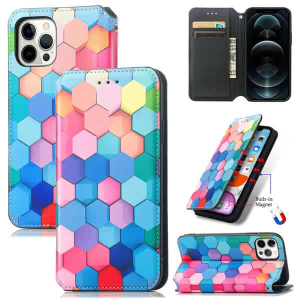 CaseNeo Colored Squares Case Cover For Apple iPhone 12 Pro CaseNeo Colored Squares Case Cover For Apple iPhone 12 Pro